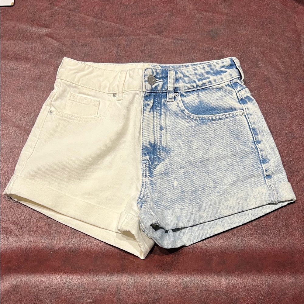 PacSun Denim and Cream Jean Shorts